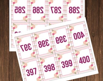 Facebook, Periscope Live Sale Numbers-Numbered Cards-Live Sale-1-400-Ready For Print Mirrored Numbers-Facebook Live Number-INSTANT DOWNLOAD