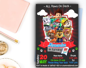 Paw Patrol Invitation Boy, Paw Patrol Invitation, Paw Patrol Birthday, Paw Patrol Birthday Invitation, Paw Patrol Party, Paw Patrol Paper