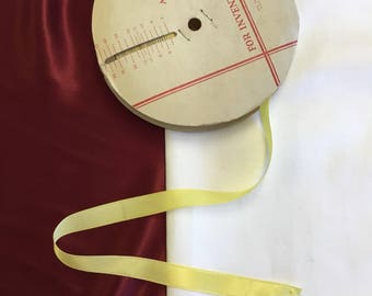 Vintage Royal Swan Yellow Satin Ribbon