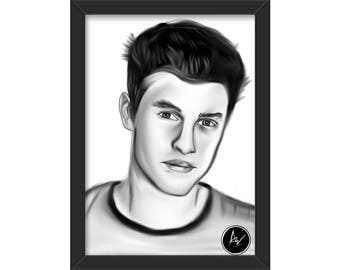 Art prints, Shawn mendes drawing, art prints, poster a4, shawn mendes poster, shawn mendes art, printed poster