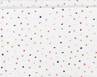 Fabric white patterned background geometric Rico Design