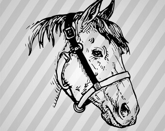 Horse head 2 - Svg Dxf Eps Silhouette Rld RDWorks Pdf Png AI Files Digital Cut Vector File Svg File Cricut Laser Cut