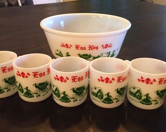 Vintage Tom and Jerry Vintage Punch Bowl set / egg nog