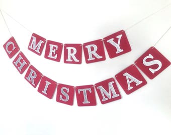Merry christmas banner | Etsy