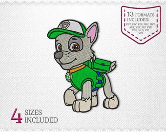 Paw Patrol Rocky Embroidery Machine Design - 4 Sizes - INSTANT DOWNLOAD - Applique, Embroidery, Designs