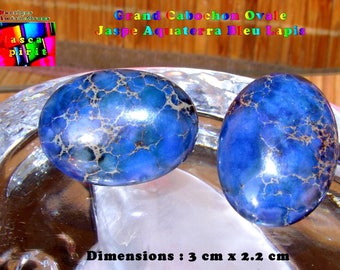 Large Cabochon blue Lapis 3 cm x 2.2 Aquaterra Jasper make flat cm