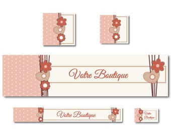 Pink-orange flowers for Etsy Shop banner