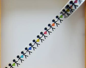 Masking tape - pattern "Together" - 1.5 cm x 10 m
