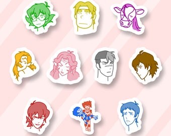 Voltron Legendary Defender stickers,Voltron sticker set,VLD fanart,Klance bonding moment