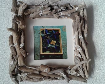 Large Driftwood frame and lace