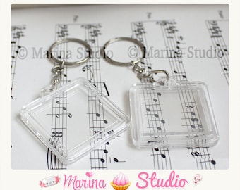 2 Porte-clés avec Cadre de photo Acrylique Transparent (pour photo 3cm) N16829