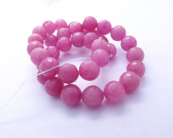 dyed jade faceted 10 mm KOAST 213 36 round beads