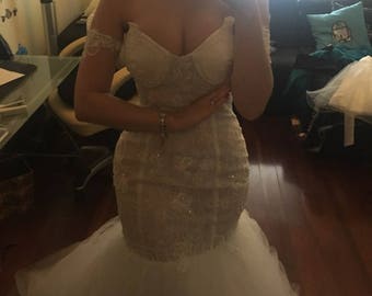 Line Wedding Floor Greek Style 2017 new design weding dress White Dresses 2017 Beaded Sequined Tulle Appliques Lace-Up