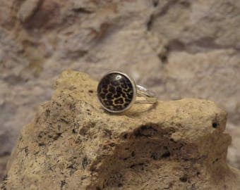 Adjustable silver ring collection"mottled" 1