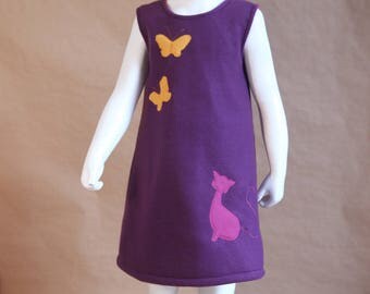 So cat - girl fleece dress purple - 3 years