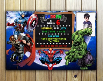Avengers Invitation, Avengers Invite, Superhero Invitation, Superhero Invite, Superhero Avengers Invitation, Avengers Birthday Invitation