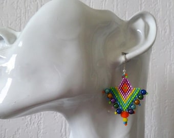 new my creation is handmade earrings ethnic new Rainbow