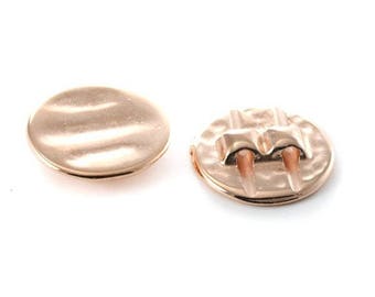 Perle Metal ZAMAK Séparateur - Pad with 2 holes - for leather 2mm round - Rose Gold