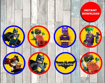 80% OFF Printable Lego Batman Cupcakes toppers instant download, Lego Batman party Toppers, Printable Lego Batman Toppers