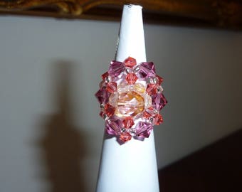 swarovski crystal beads, the morning dew ring