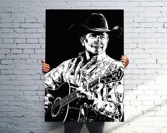George Strait Poster | Home Decor Wall Art | Perfect Gift for any George Strait Fan | 11x14 - 16x20 - 24x36 - 36x48 | FREE SHIPPING