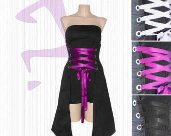 "Kamikawaï": black laced bustier dress.