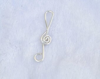 apprêt Clef de sol en argent 925 de 25 mm