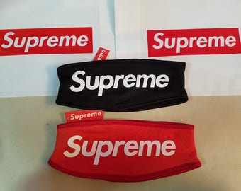 Supreme Red Black Poly Classic Logo Headband US Fast Free Shipping