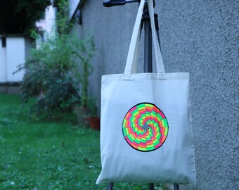 Tote bag unique, peint à la main, sac coton, sac cabas, sac shopping, sac de toile, sac de plage, sac à main, fleurs