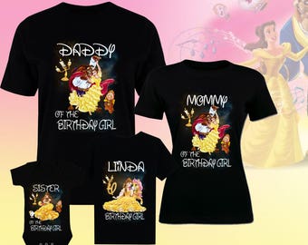 beauty and the beast family birthday shirts