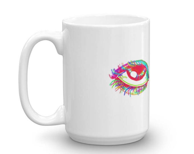 Rainbow Eyes Makeup Coffee Mugs for Coffee Lovers, Gifts for Teachers, Mom, Friend, Grandma, Ceramic, Girls, Women, CoffeeShopCollection