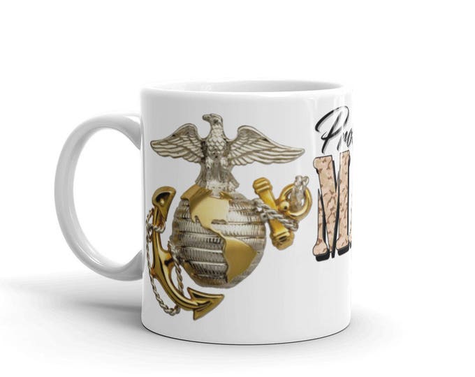 Marine Wife Mug, Military Wife Mug, Proud Marine Wife, Unique, Cool, Military, Design, Gift Ideas, America, Patriotic, Support Our Troops