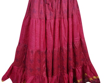 Sundance Love Silk Vintage Maxi Skirt Full Flared Gypsy Hippie Chic Summer Long Skirts