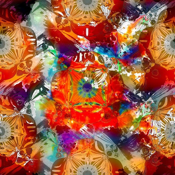 Artist Gorgeous Apparel Knit Fabric Fiber Art Mixed Media Swirls Waves Colorful
