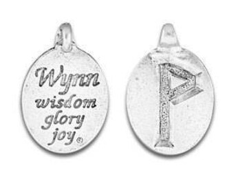 Set of two Rune Pendant, Rune Symbol,Norse Symbol,Celtic Symbol,Wynn Rune, Wunjo Rune,Symbol Joy, Pleasure, Friendship, Pewter, Made in USA