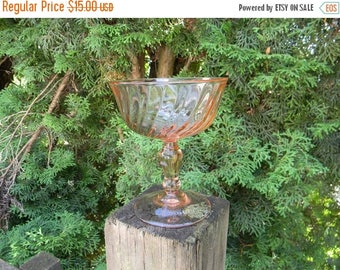 Close Out Sale Vintage Rosaline Pink Swirl Sherbet Fruit Stemware Made in France