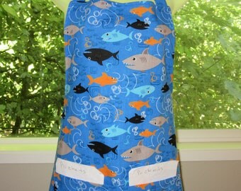 womens aprons - mens aprons - full aprons - shark attack