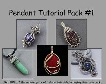 SALE - Pendant Tutorial Pack #1 - Wire Jewelry Tutorials - Save 30%