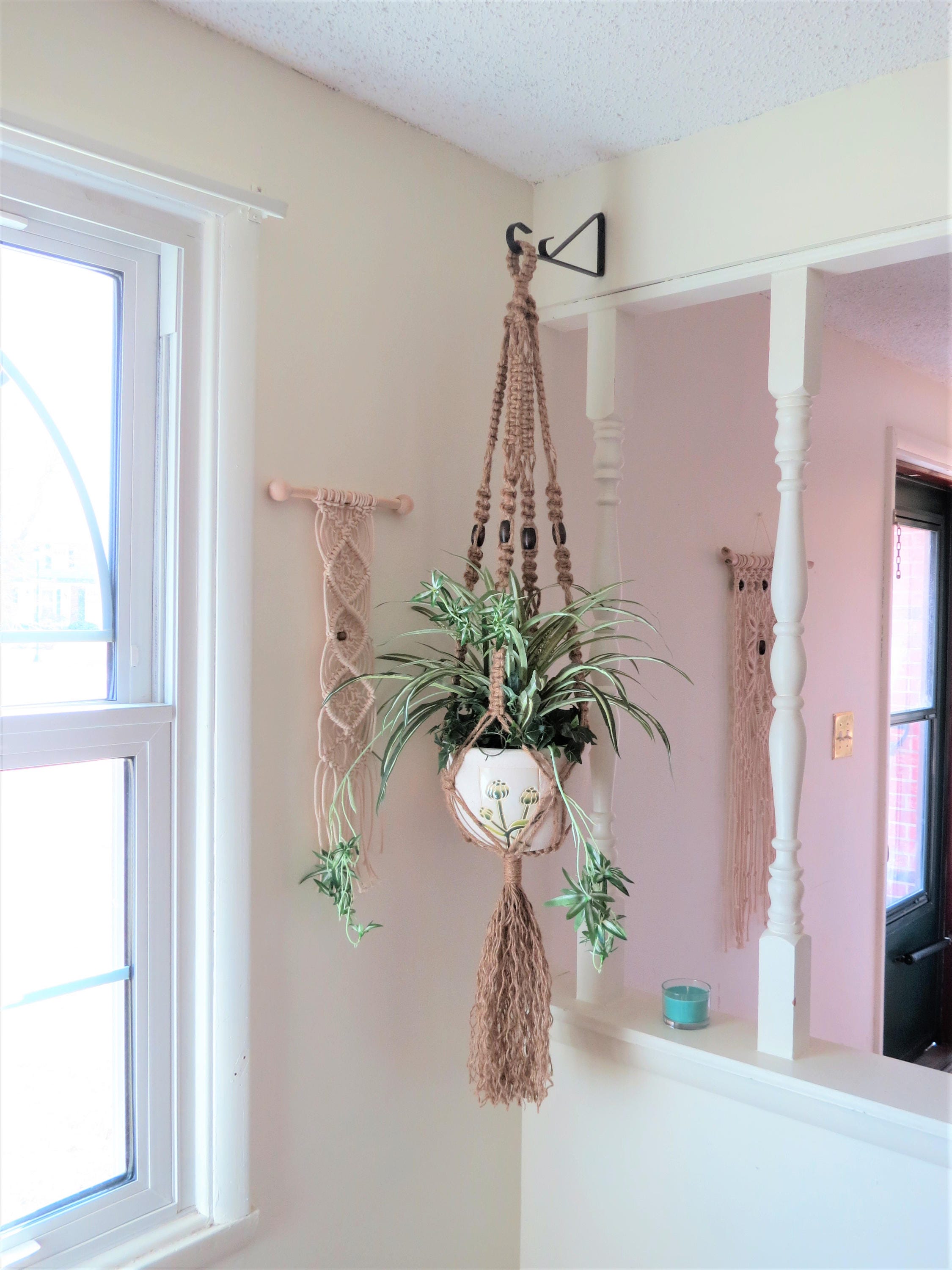 Jute Rope Macrame Plant Hanger Jute Rope Plant Holder Jute