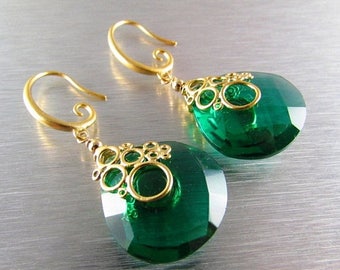 25 OFF Emerald Green Quartz Bubble Earrings