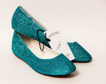 Ready 2 Ship - Size 11 Sky/Malibu Blue Ballet Flats Slippers Shoes
