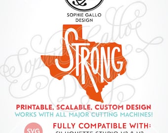Texas State Strong SVG, DXF, PNG digital download file for Silhouette Cricut vector clip art graphics Vinyl Cutting Machine, Screen Printing