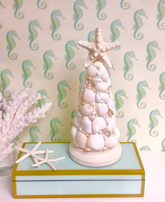 Seashell Christmas Tree Tabletop Beach Decor
