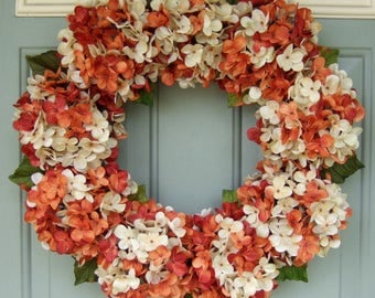 Fall Wreath - Wreath for Fall - Hydrangea Wreath for Fall