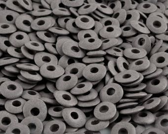 Ceramic Beads-10mm Donut-Taupe Grey-Quantity 20