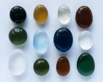 English Sea glass - Ovals&Rounds - Lot - DC1081