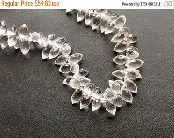 ON SALE 55% Crystal Quartz Faceted Puff Marquise Beads, Crystal Quartz Beads, Crystal Quartz Necklace, 4x8mm, 4 Inch, 49 Pcs - RAM350