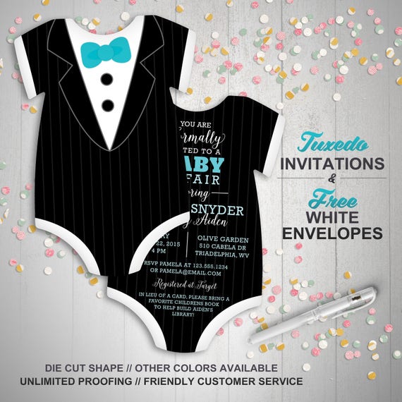 invitations shower baby oh Tuxedo Invitations Invitations Baby Shower Boy Baby Shower