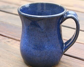 Blue Pottery Mug Handle NC Pottery Coffee Mug