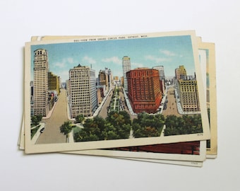 9 Vintage Detroit Michigan Postcards Used